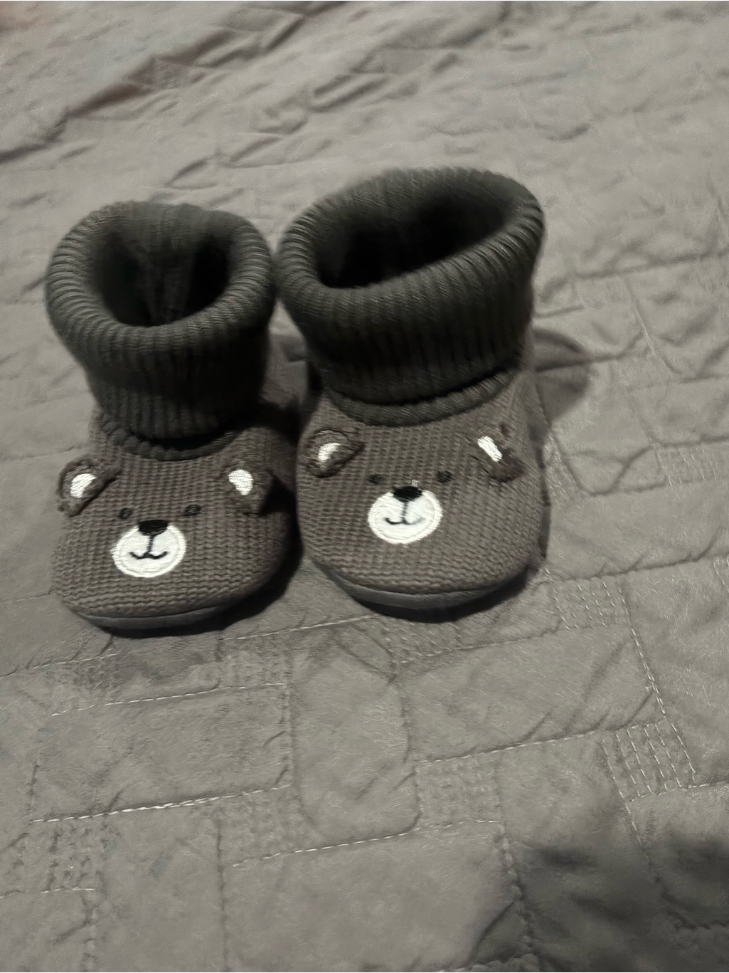 Mimou Cozy Wool First Walker Teddy Bear Slippers Size 0-12 Months